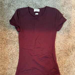 Aritzia Deep Burgundy Short Sleeve Tee